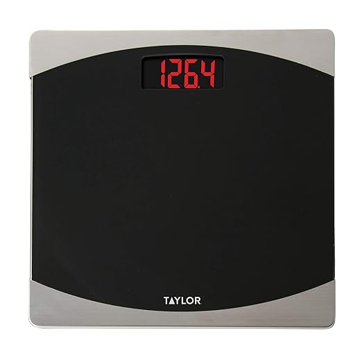Taylor Glass Digital Bath Scale (Black/Silver)