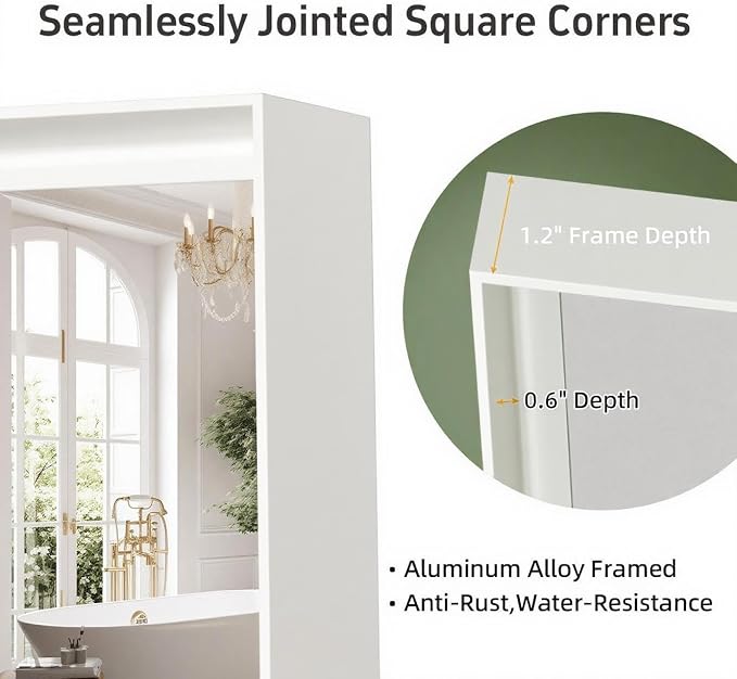 36x30 Inch White Bathroom Mirrors