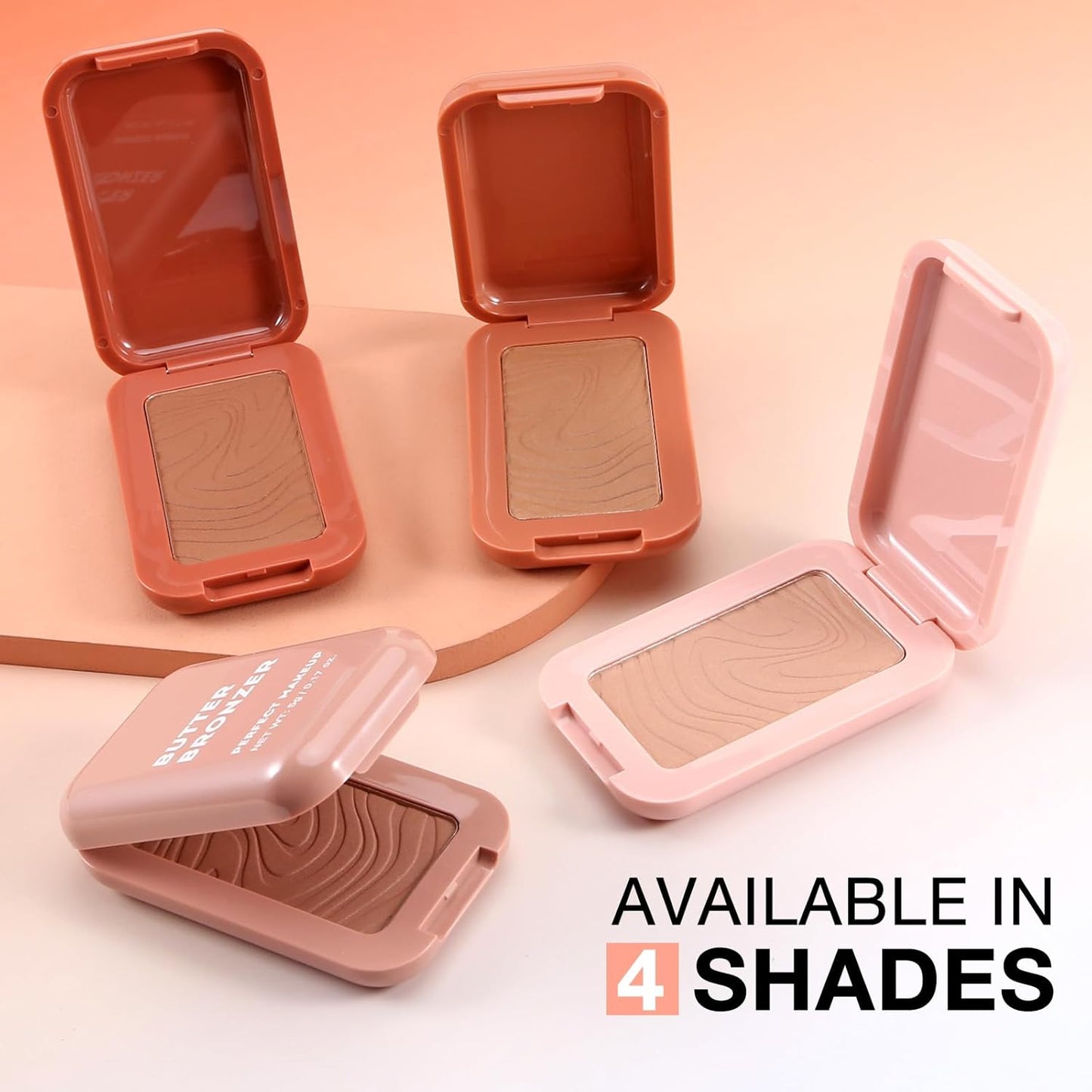 Boobeen Soft Matte Bronzer, Contour Palette for Face, Bronzing & Blush Powder for Contouring, Long-lasting Buildable Bronzed Shimmer