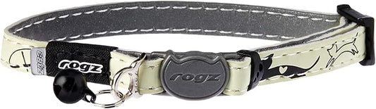 Rogz Glowcat Cat Collar with Safety Buckle Kitten/x-Small - Black