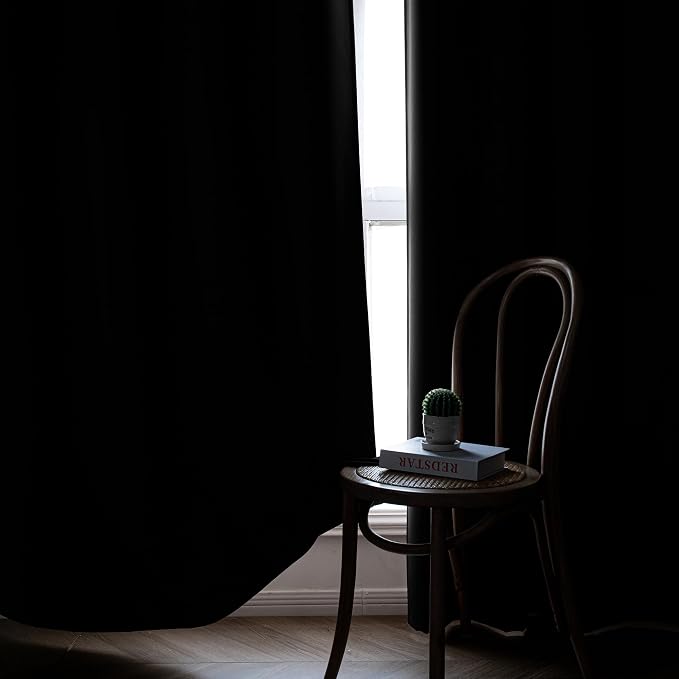 IGEMAEVE Black Curtains for Living Room, Custom Curtains Blackout Thermal
