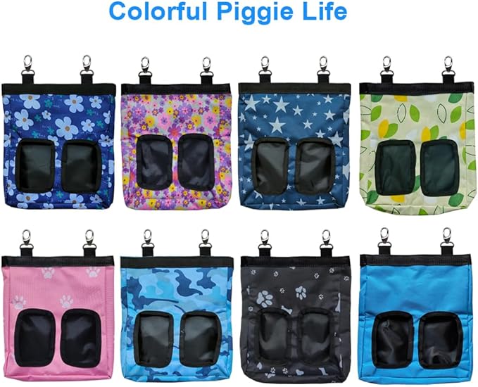 Guinea Pig Hay Feeder, Hanging Rabbit Hay Feeder Bag for Guinea Pigs Bunnies Chinchillas. Pure Black