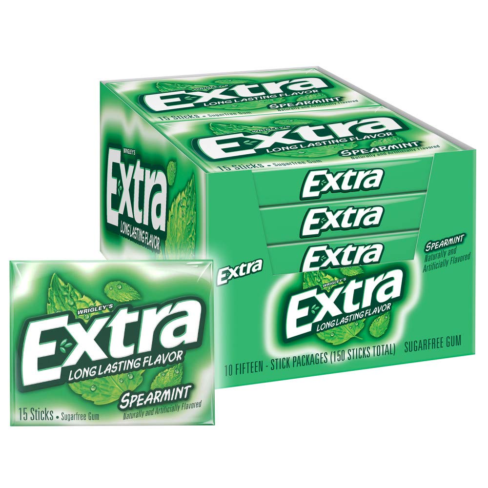 extra spearmint sugarfree gum bulk pack of 10 15 count individually wrapped