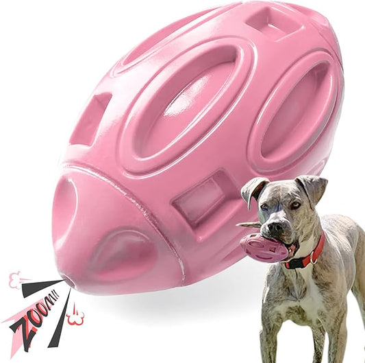 EASTBLUE Squeaky Dog Toys for Aggressive Chewers: Rubber Puppy Chew Ball with Squeaker, Almost Indestructible and Durable Pet Toy for Medium and Large Breed