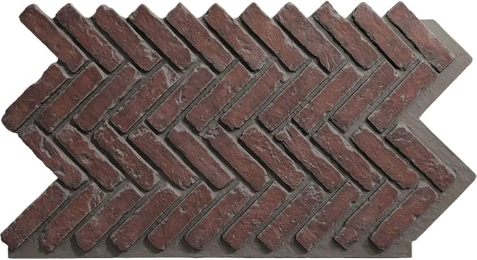 EverStone Herringbone Faux Brick Panel, 46 1/2"W x 25 1/4"H x 1"D, Stratus Color