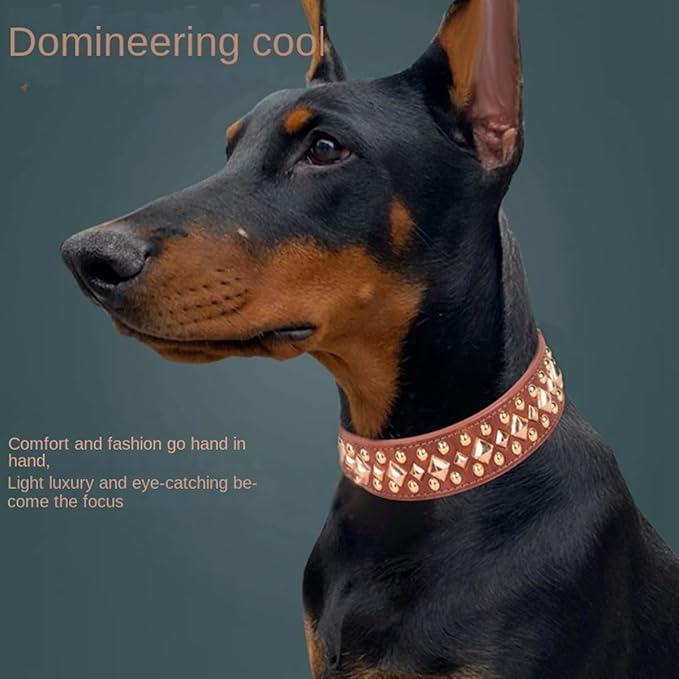 Spiked Dog Collar Soft Pu Leather Mushrooms Rivet Spike Studded Puppy Adjustable Pet Collars for Small Breeds (M, Green3)