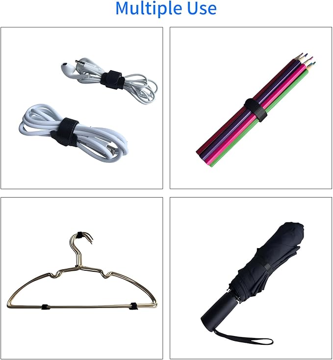10 Inches 120 PCS Black Reusable Cable Ties,Multi-purpose Adjustable Cord Straps,Cable Organizer,Cord Wrap and Hook Loop Cords Management,Adjustable Cord Ties for Home,Garden,Office,Data Centers