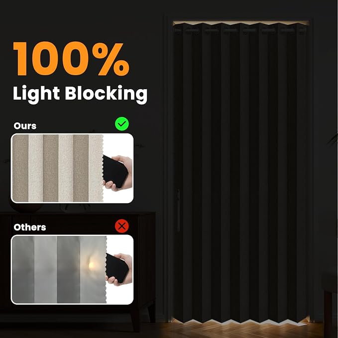 AJAZZ Blackout Accordion Door Curtain