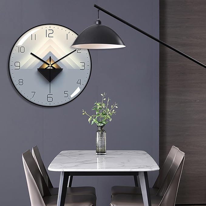 Ergocar Wall Clock, Art Deco Wall Clock, Non-Ticking Silent Modern Metal Wall