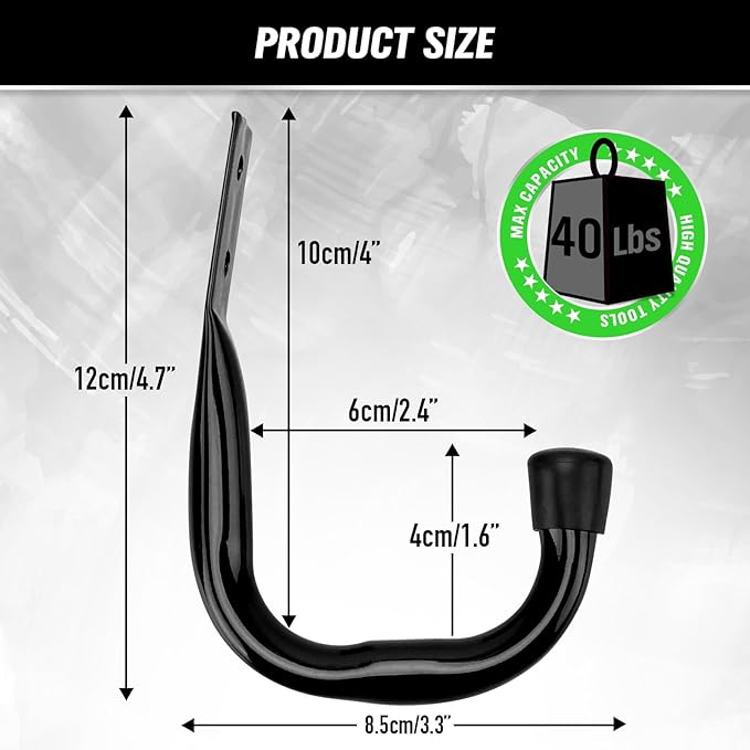 Heavy Duty Garage Storage Hooks, 12-piece Bike Hooks