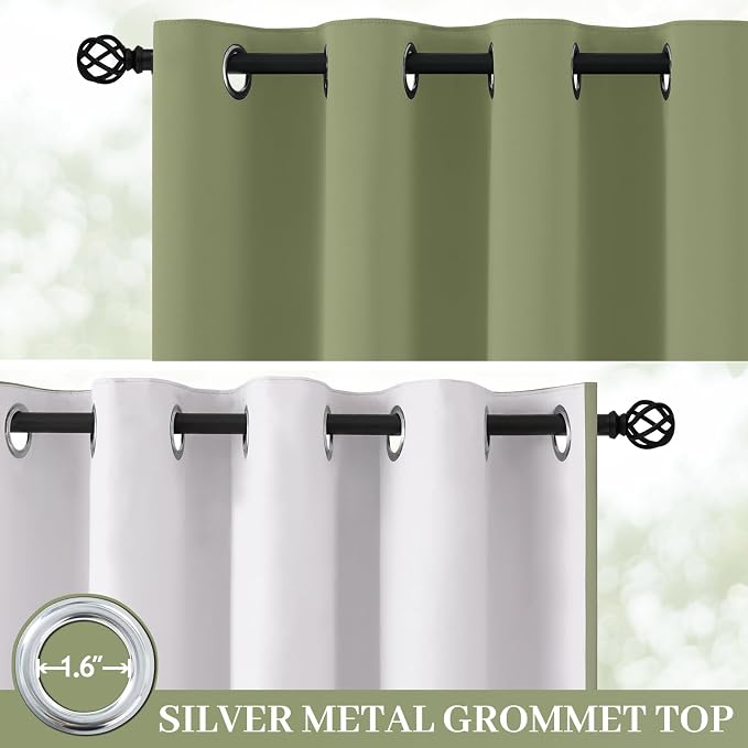 Yakamok 100% Blackout Curtain Panels 63 inches Cold and Light Blocking Drapes