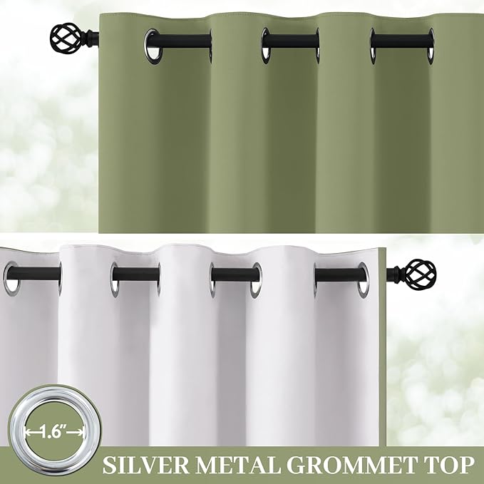 Yakamok 100% Blackout Curtain Panels 84 inches Cold and Light Blocking Drapes