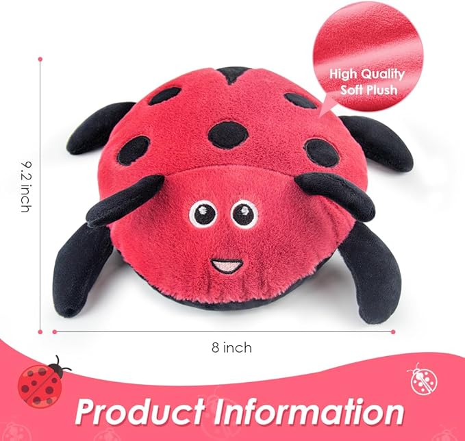 Microwavable Heating Pad for Pain Relief, Cute Unscented Stuffed Animal Moist Heat Pad for Neck, Shoulder, Stitched Heatable Soft Pillow for Cramps, Period, Gift for Women & Kids (Red)