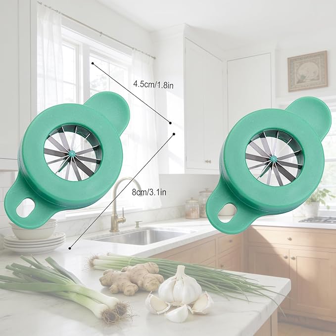 Green Onion Shredder, 2 Pcs Kitchen Onion Cutter with 12 Blade Design, Green Onion Slicer Tool, Seasoning Spice Choppers