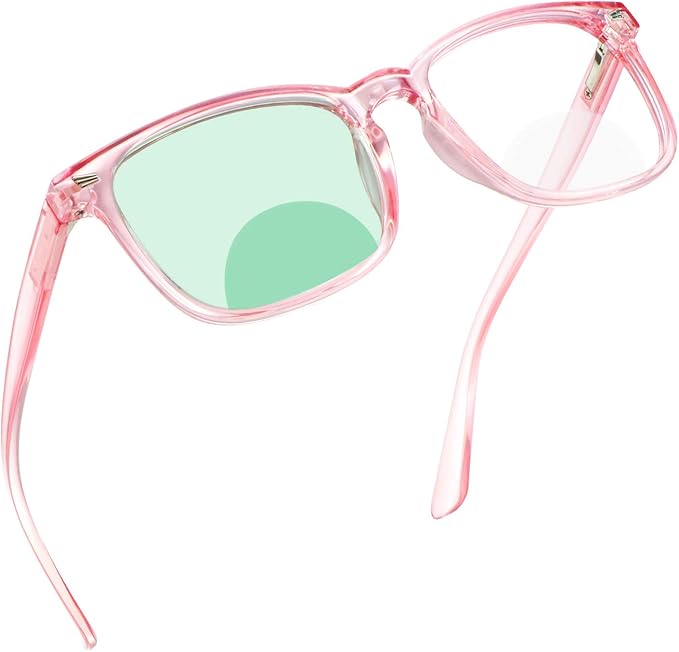 YEIN Bifocal Reading Glasses with Blue Light Blocking Lenses, Bifocal Reader for Women, Vintage Square frame with Spring Hinge (+0.75/+3.25 magnification)