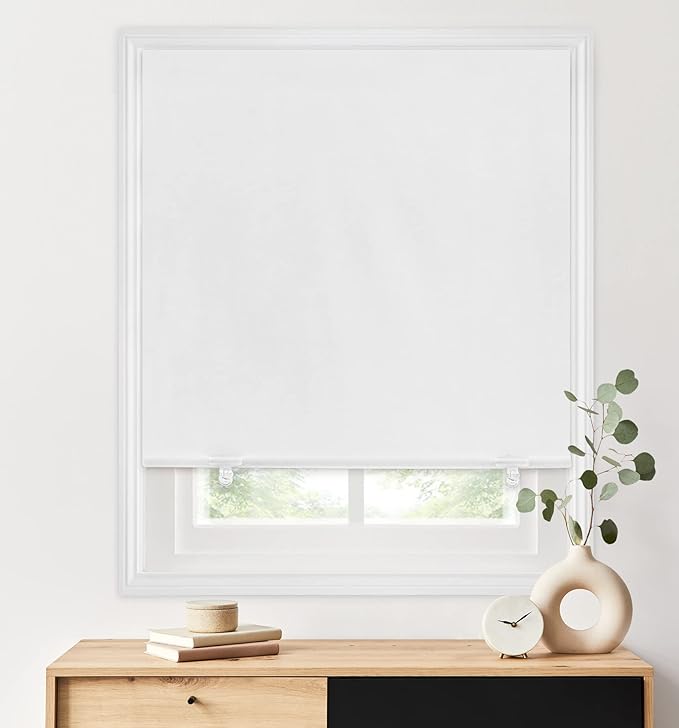 LazBlinds 100% Blackout Door Curtain, No Tools No Drill Cordless Blinds