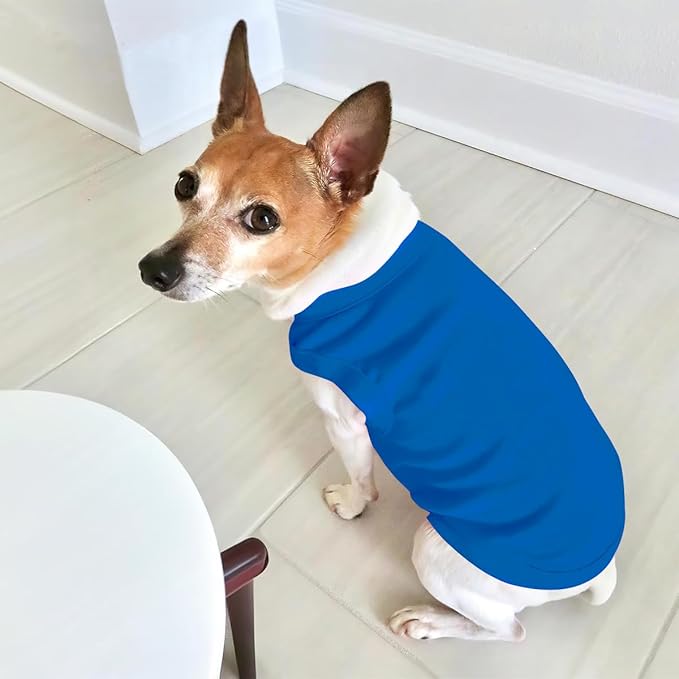 Custom Dog Shirt Pet T Shirts for Small Medium Large Dogs Customized Clothes with Image Logo Text Breathable Sleeveless Tank Top Personalized Outfits Puppy Apparel Blue, 3XL