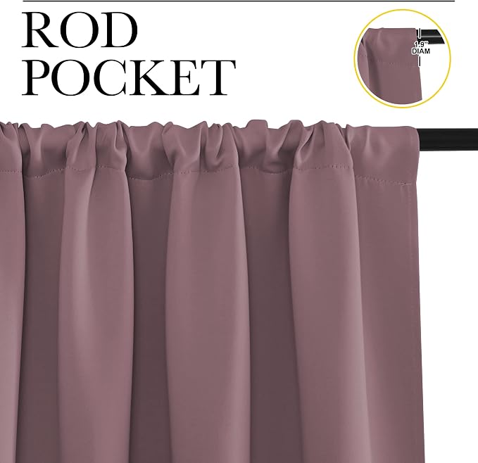 NICETOWN Kitchen Curtains, Dry Rose, Short Blackout Curtains & Drapes, Thermal