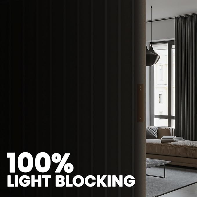 100% Blackout Room Divider Curtains Ceiling Curtain Track Sets Blackout