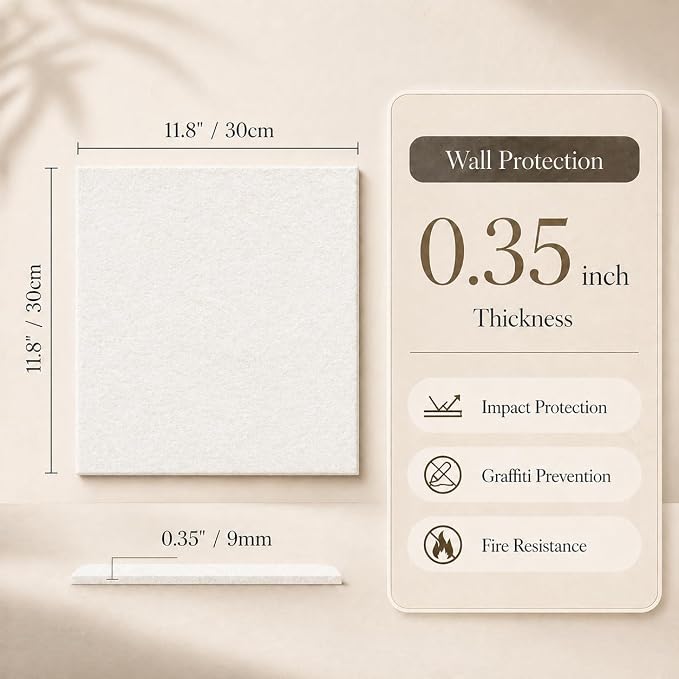 Large Cork Boards for Walls – 36" x 24" Self Adhesive Felt Wall Tiles