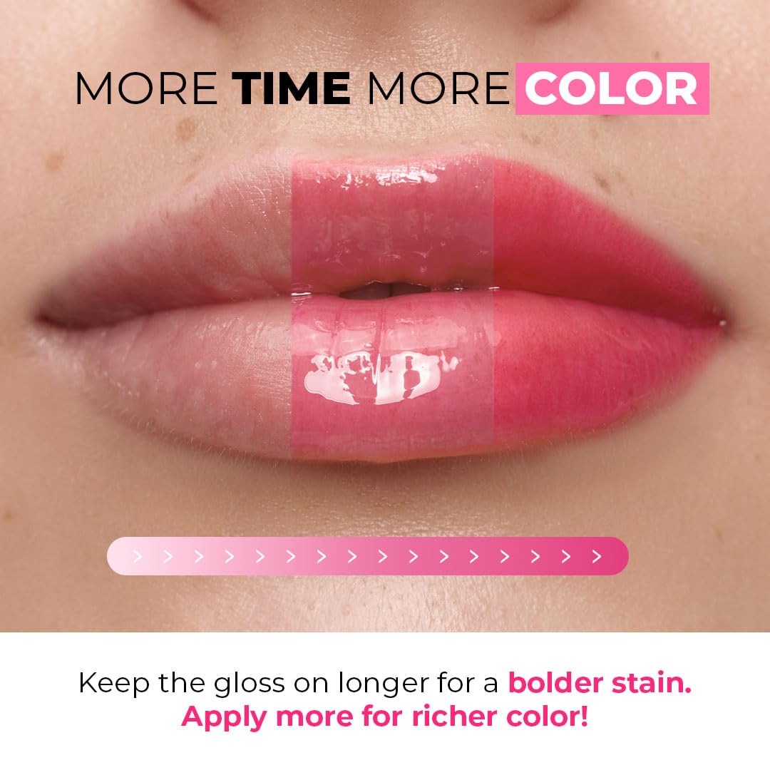 All-in-One Lip Oil - Lightweight, Tinted, Plumping, Hydrating Lip Gloss - Lip Balm for Day & Night Use, Long-Lasting Lip Stain, Lip Glow Oil, No-Sticky Gloss, Lip Plumper Tint - Peachy №401