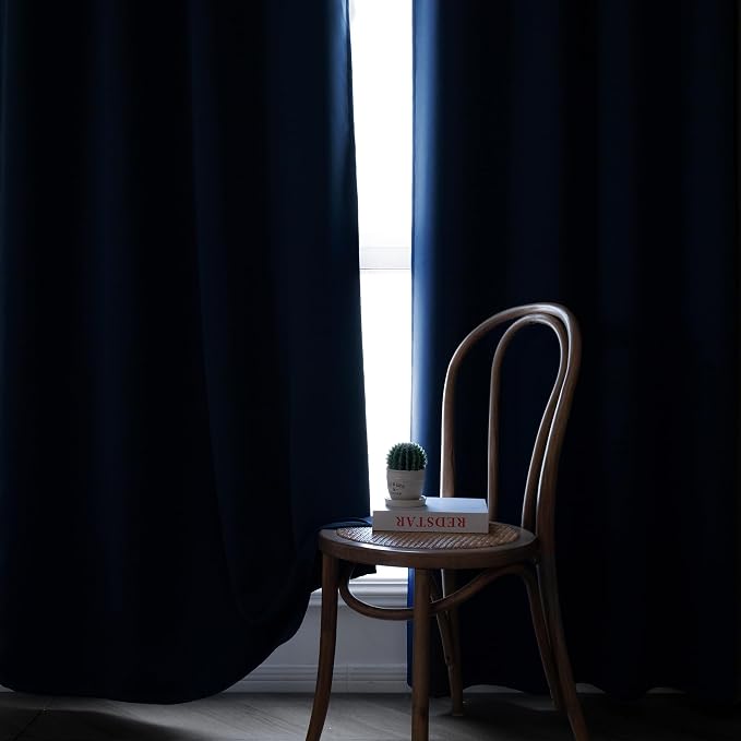 IGEMAEVE Blackout Curtains 96 Inch Length 2 Panels Set, Grommet Energy Saving