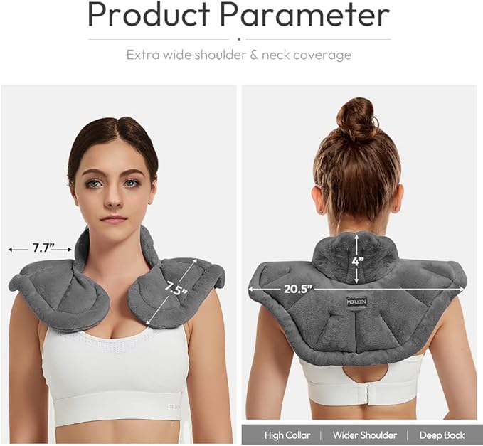 Microwavable Heated Neck Wrap Warmer and Shoulder Weighted Heating Pad Microwave for Hot and Cold Compress