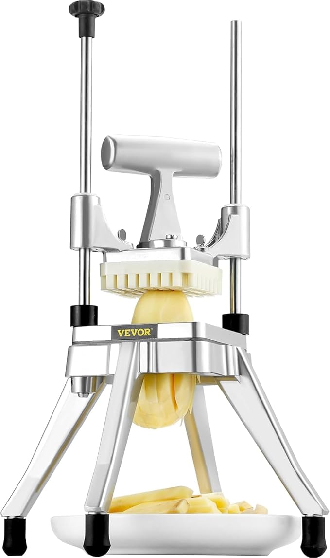 Happybuy Commercial Vegetable Fruit Chopper 1/4" Blade Heavy Duty Professional Food Dicer Kattex French Fry Cutter Onion Slicer Stainless Steel for Tomato Peppers Potato Mushroom