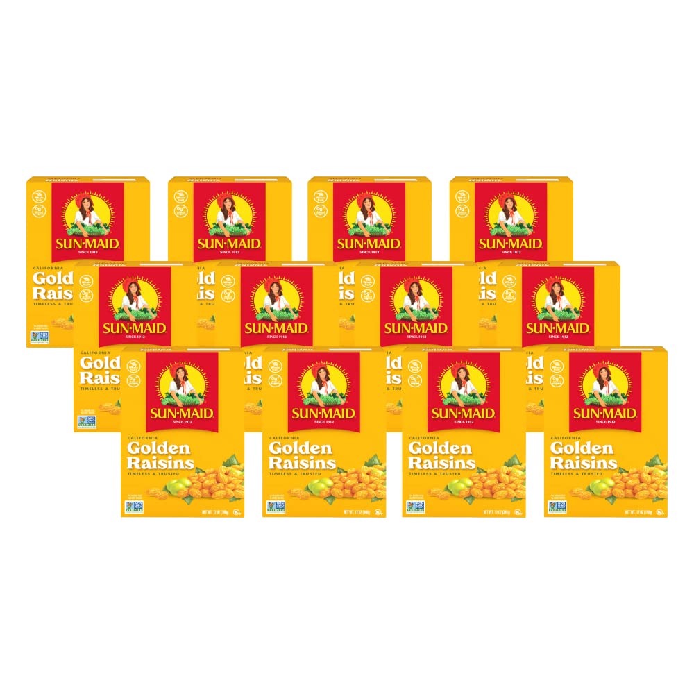 Sun-Maid California Golden Raisins - 12 oz Sharing-Size Box - Dried Fruit Snacks, Back to School Lunches, and Natural Sweeteners