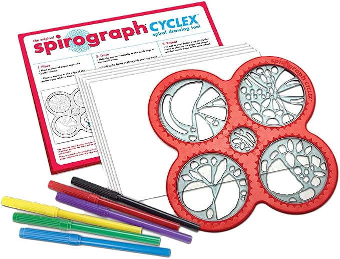 Spirograph – Cyclex Set – Art Kit – Rotating Stencil Wheel Creates Countless Designs – For Ages 8+