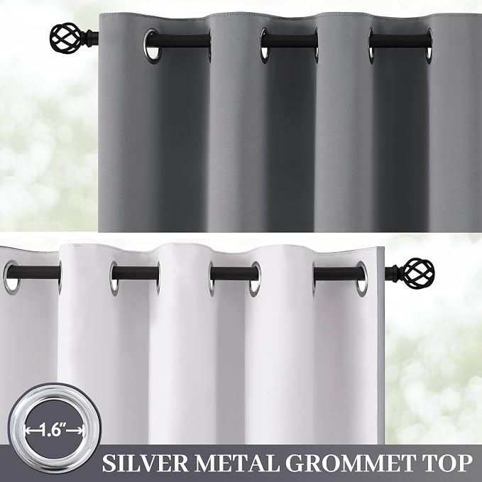 Yakamok 100% Blackout Curtain Panels 84 inches Cold and Light Blocking Drapes