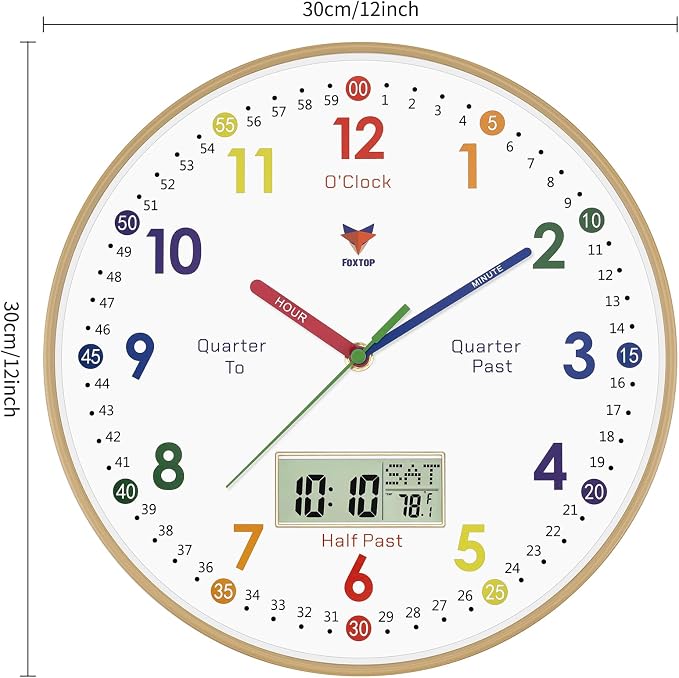 Foxtop Digital and Analog Learning Clock