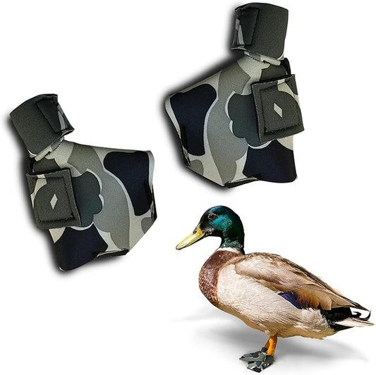 Duck Shoes for Injured Feet – Protective Neoprene Footwear for Ducks, Protective Shoes for Birds with Injured feet, Bumblefoot Relief - XL, 5.75” Max. Inside Width - Gray Camouflage