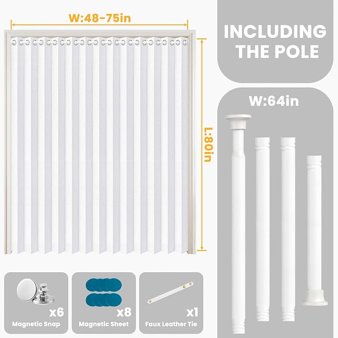 AJAZZ Blackout Magnetic Door Curtain