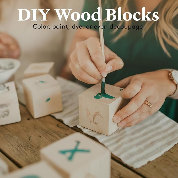Birch Wood Cubes for Crafts: 7/8 Inch, Pack of 50 Unfinished Cubes - Perfect for Building, STEM & Baby Showers