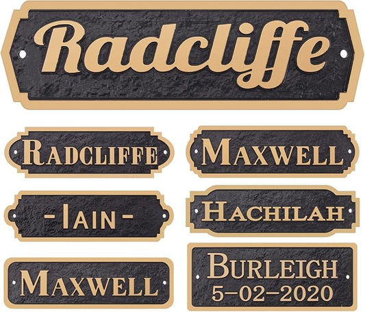 Acrylic Horse Stall Name Plate, 2.4" x 8" Personalized Stall Signs, UV Protected, Custom Pet Name Sign, All Weather Adhesive, Mounting (Rose Gold, Style 1)