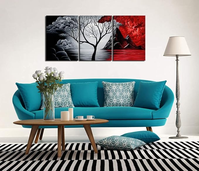 Wieco Art Extra Large The Cloud Tree Modern Gallery Wrapped Giclee Canvas Print