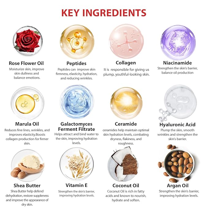 35 Pcs Christmas Gift for Women, Red Rose Bath and Body Basket Gift, Face Skin Care Kit, Home Spa Self Care, Lip Gloss, Diffuser, Necklace, Birthday, Valentines, Mother Day, Bridal Shower, Anniversary