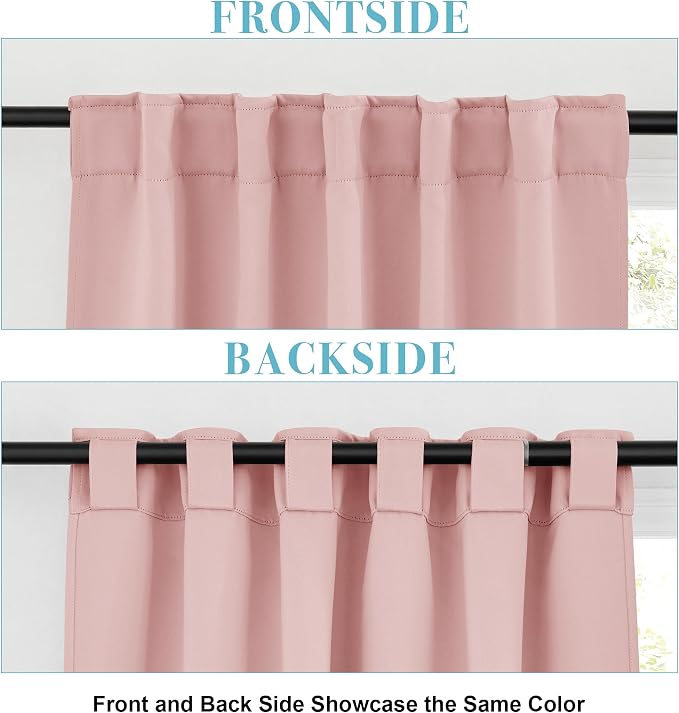 RYB HOME Pink Blackout Curtains