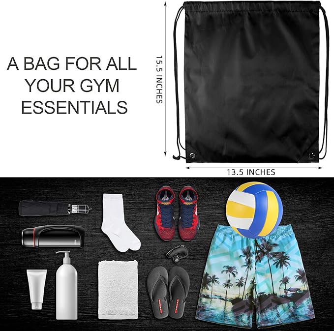 GoodtoU Drawstring Backpack Bulk, 40 Pcs Cinch Bags for Women & Men, Black