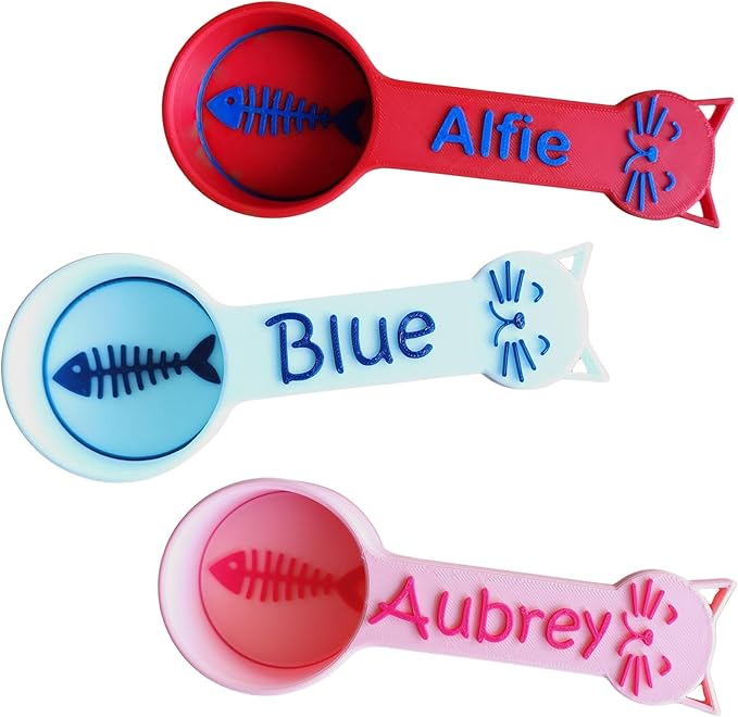 Personalized Cat Food Scoop, Cat Food Measuring Cup with Name, Kibble Scoop (13.33 oz - 1 2/3 cups)