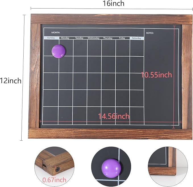 KOOLDE Chalkboard Calendar Magnetic Board Monthly Planning Board