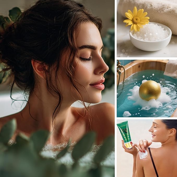 Christmas Gifts for Women - 7 Pcs Luxury Bath and Body Gift Basket Set Spa Gift Basket Set for Women, Gift with Bath Bomb | Perfect Valentine's, Birthday, Mothers Day Gifts, Gift Set for All Occasion