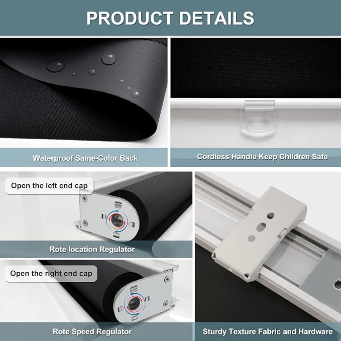 Cordless Roller Shades Blackout Blinds
