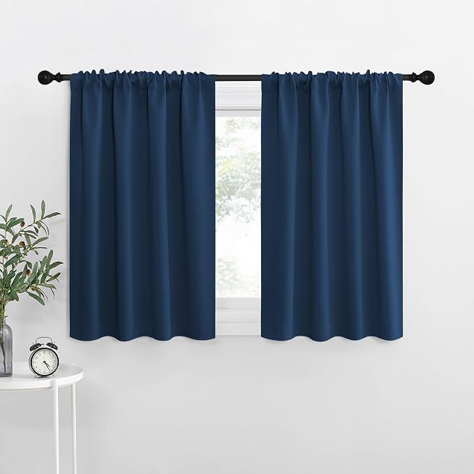 NICETOWN RV Blackout Curtains for Camper Windows, Moroccan Blue, Kitchen