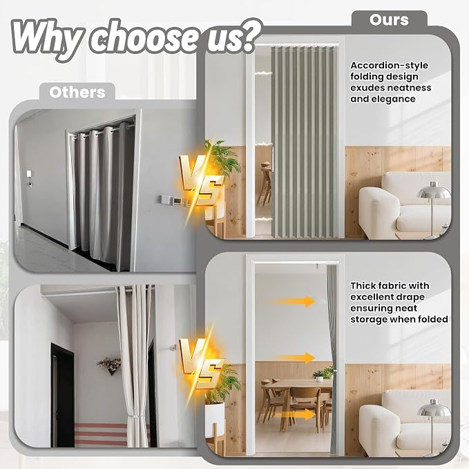 AJAZZ Blackout Accordion Door Curtain