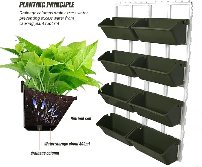 Vertical Garden Wall Planter, 4-Tier Stackable Wall Planter Indoor Outdoor