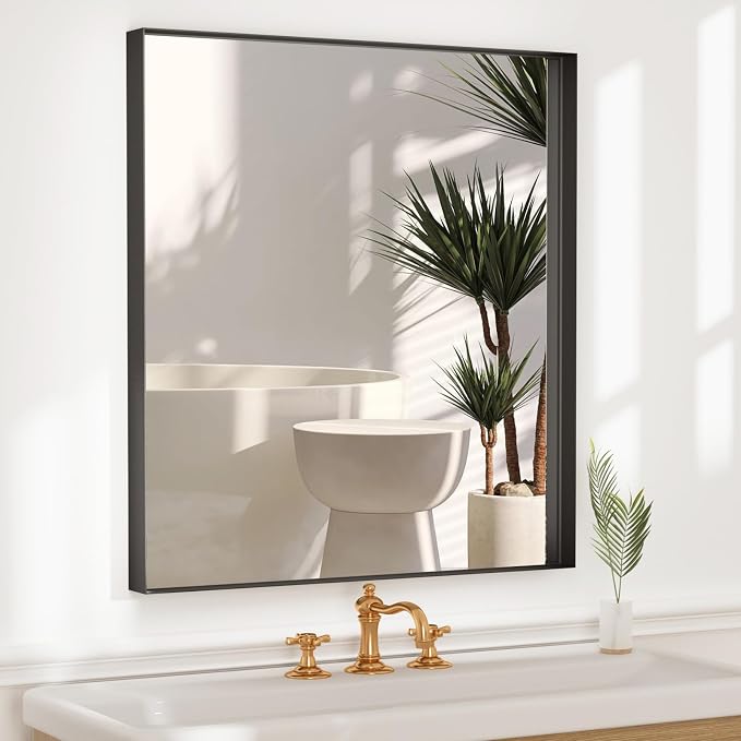 36”x 28” Black Bathroom Mirrors