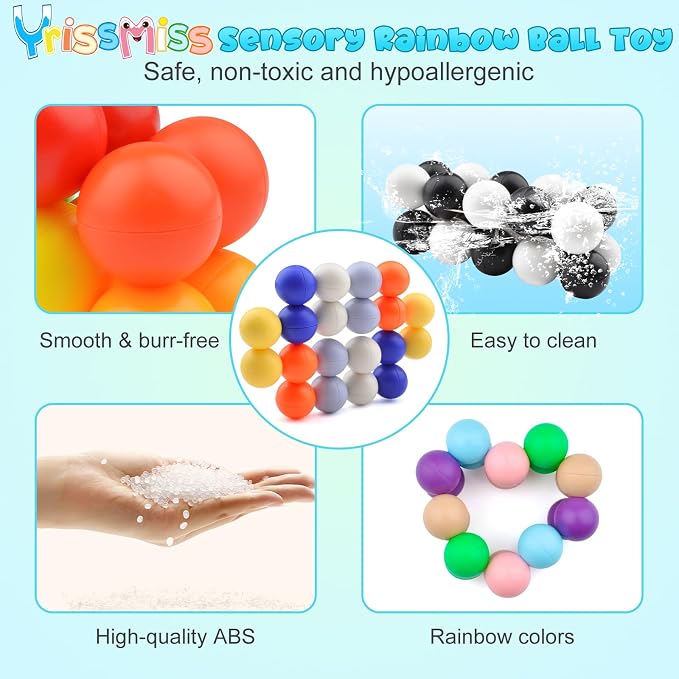 Yrissmiss 2PCS Autism Sensory Toys for Autistic Children, Sensory Fidget Toys for Kids Adults, Autism Learning Materials ADHD Fidget Toys Easter Basket Stuffers Gifts for Kids Boys Girls 3+ Year Old D