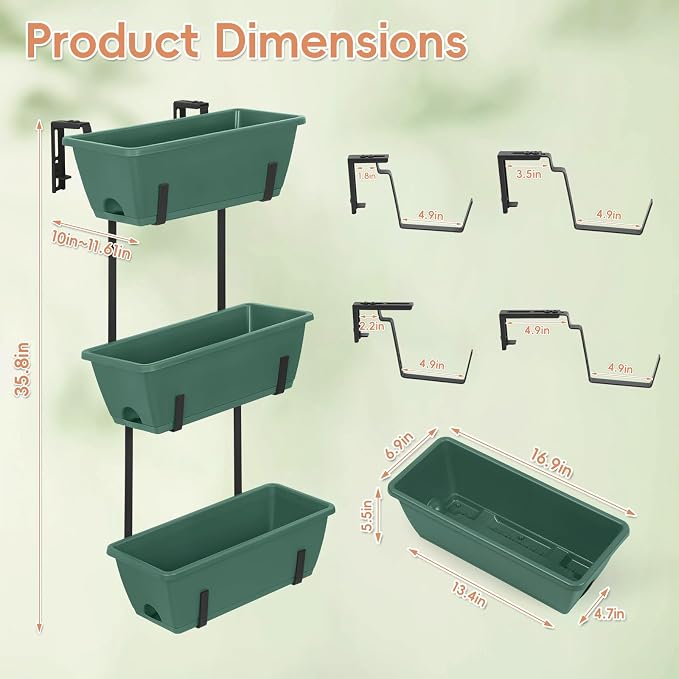 OYEAL Window Boxes Planters Deck Railing Planter Boxes